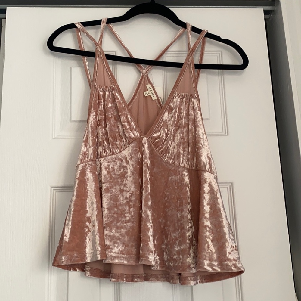 Pink velvet tank top NWT
